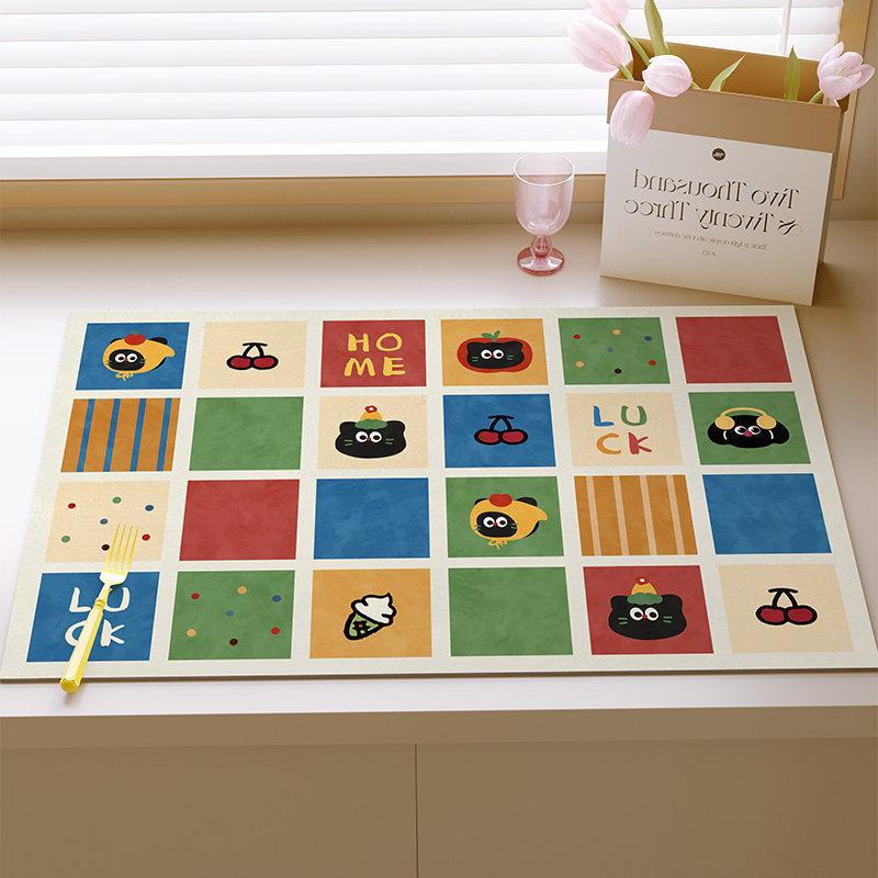 

Diatom Mud Kitchen Draining Mat - Absorbent, Anti-slip, Easy-to-Clean, Dirt-Resistant Floor Mat for Bathroom. 30cm x 40cm (2.5mm Diatom Mud)