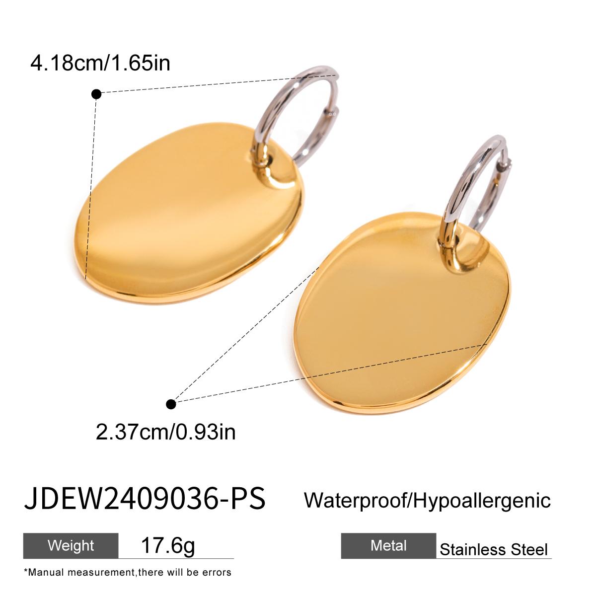 

Youthway Charm Fashion Stainless Steel Gold& Color Oval Pendant Earrings For Women Waterproof Anti Allergic Jewelry