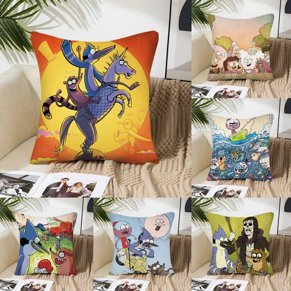 R-regular Cartoon Show Pillow Case Fashion Square Pillowcase Bedroom Sofa Room Ins Decoration Leisure