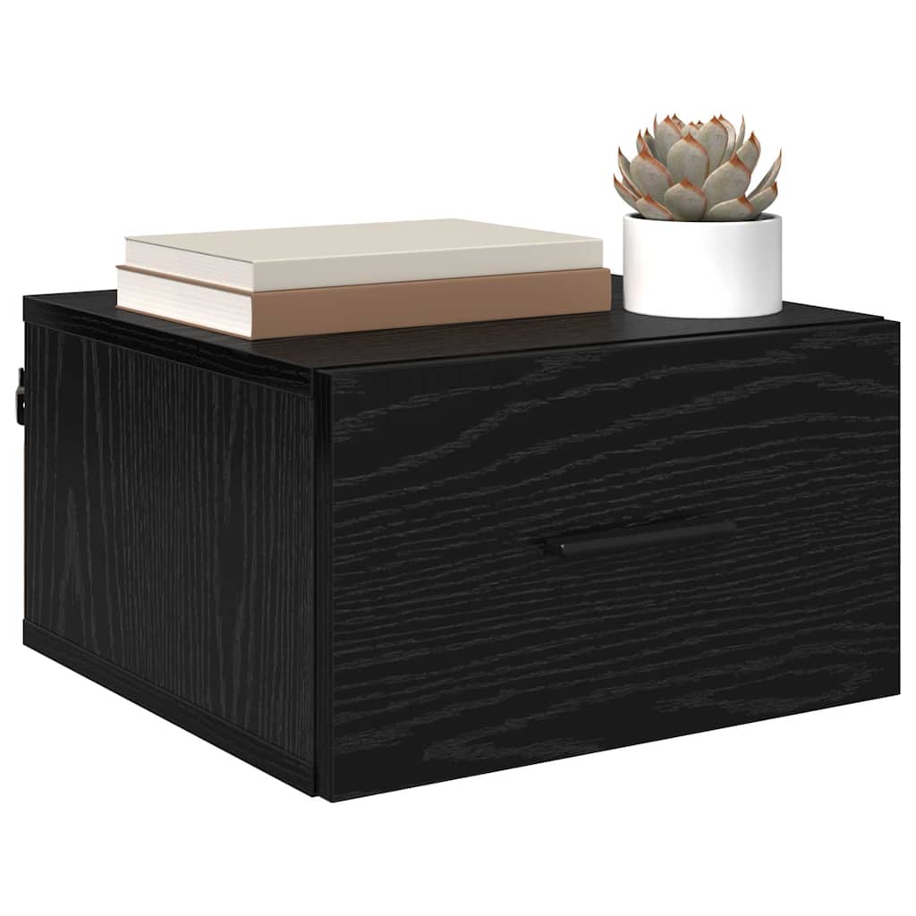 Nightstand Black Oak Effect 35 x 35 x 20 cm Engineered Wood