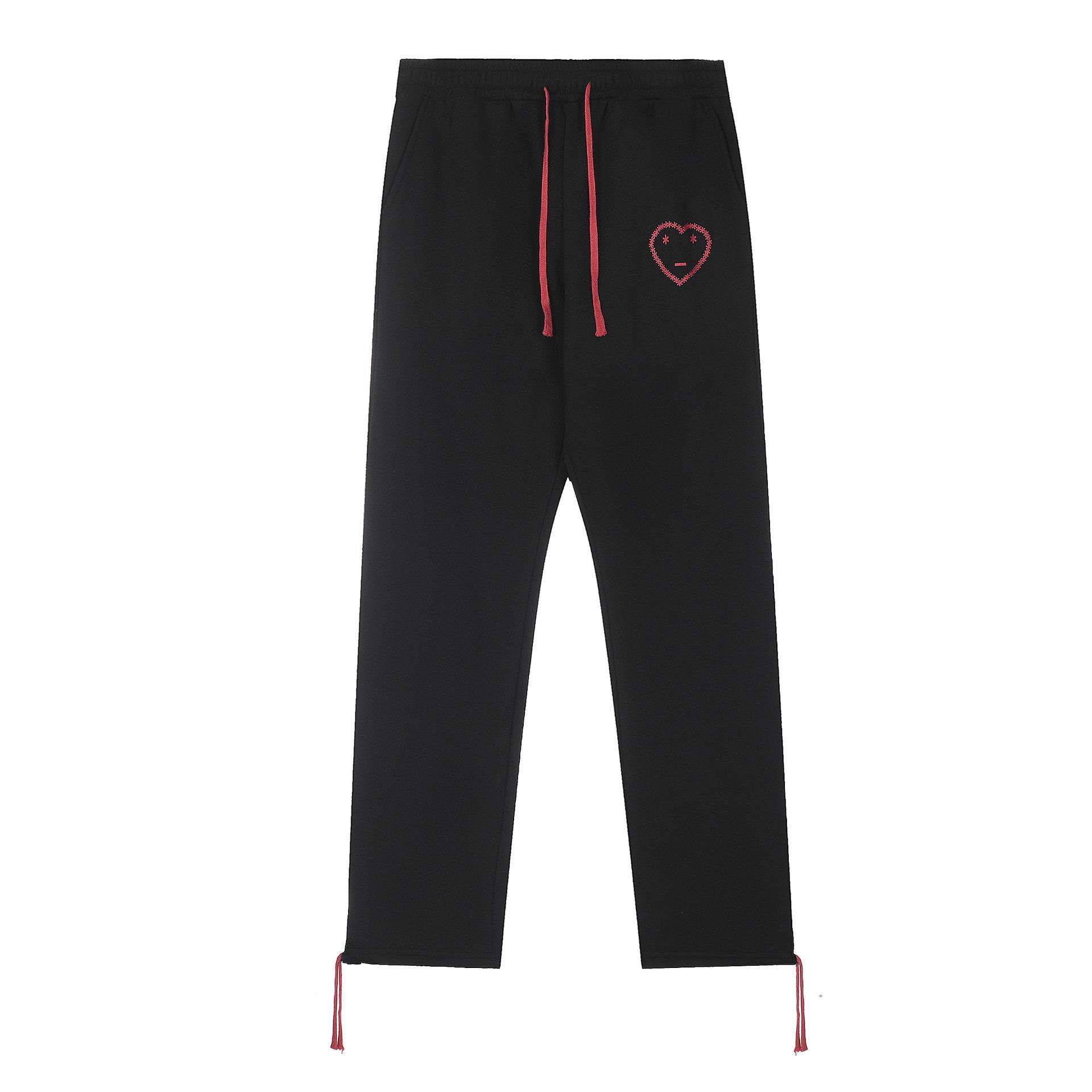 High Street Carsicko Herz Muster Lässiges Jogging Set: Samt Hoodie & Jogginghose für Paare. M black