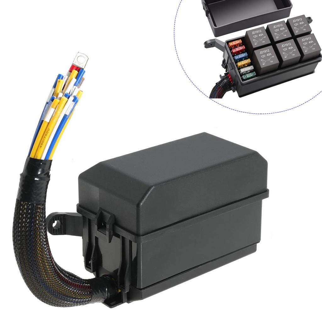 12V Fuse Relay Box 6 Way Relay Fuse Box Pre-Wired Relay Box with 6 Relays and 12 ATC/ATO Fuses Relay Panel Fuses4
