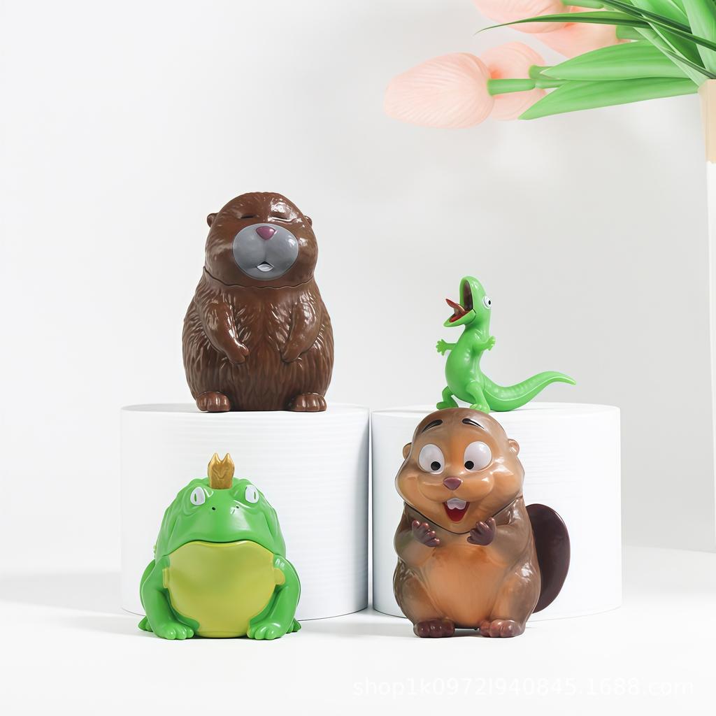 8Pcs/Set Anime Hoppers Beaver Transformation Plan Action Figures Toy Beaver Collectible Model Doll Fans Gift