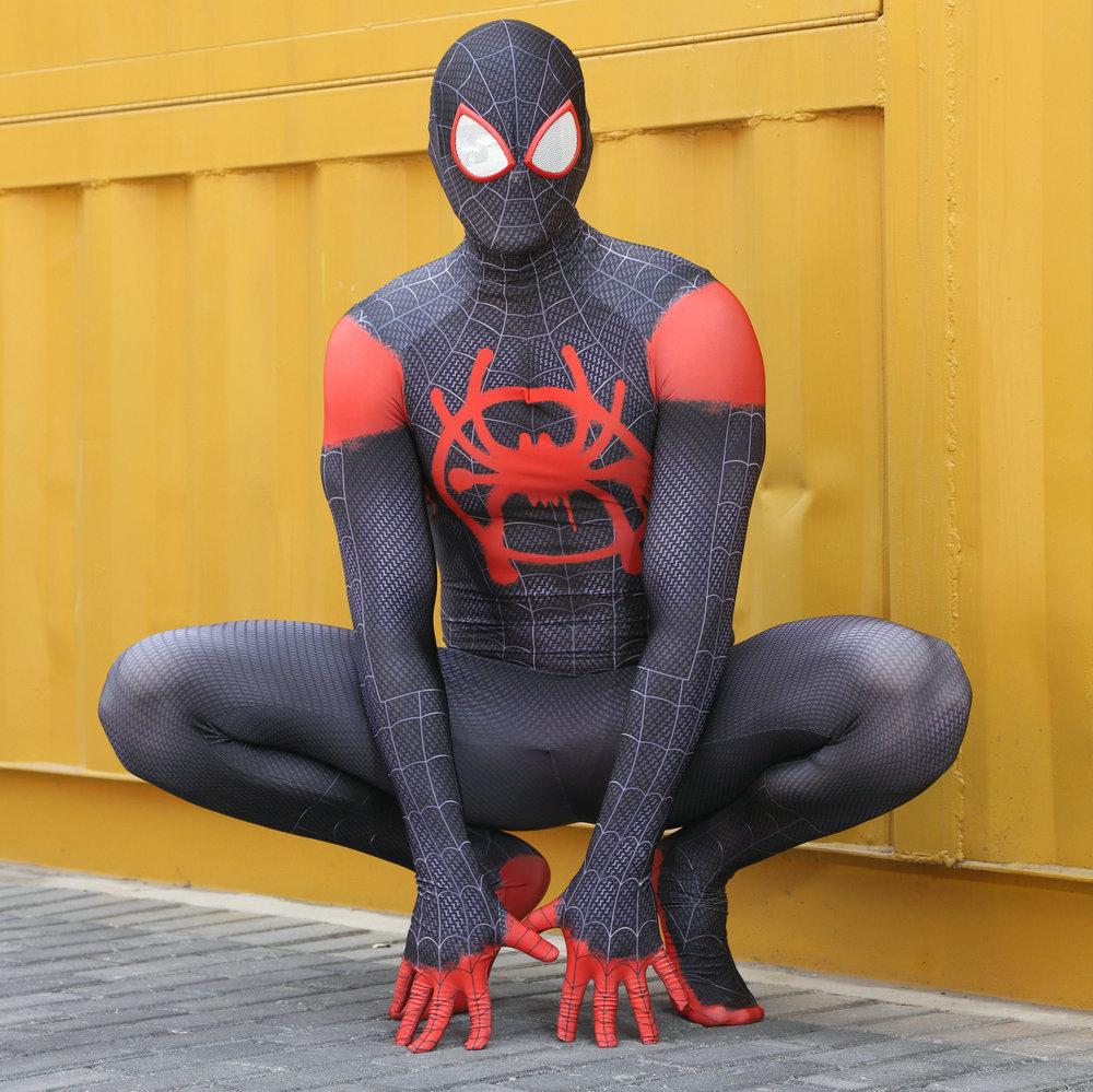 Spider-Man Homecoming Kostüm PS4 Cosplay Anzug für Männer Jungen Kinder Erwachsene Anime Outfit Adult-XL(170-180) gray