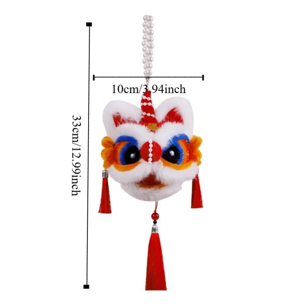 Handheld New Year Luminous Lantern Twisted Stick Lion Lantern Keychain Plush Lion Pendant  Children