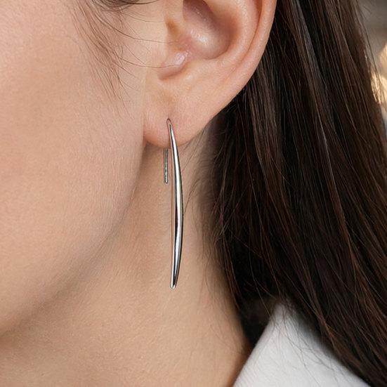 1 Pair Large Long Teardrop Geometry Earrings for Women, Metal Drop Dangle Earrings, Polished Waterdrop Earring for Party, Wedding, Daily Wear