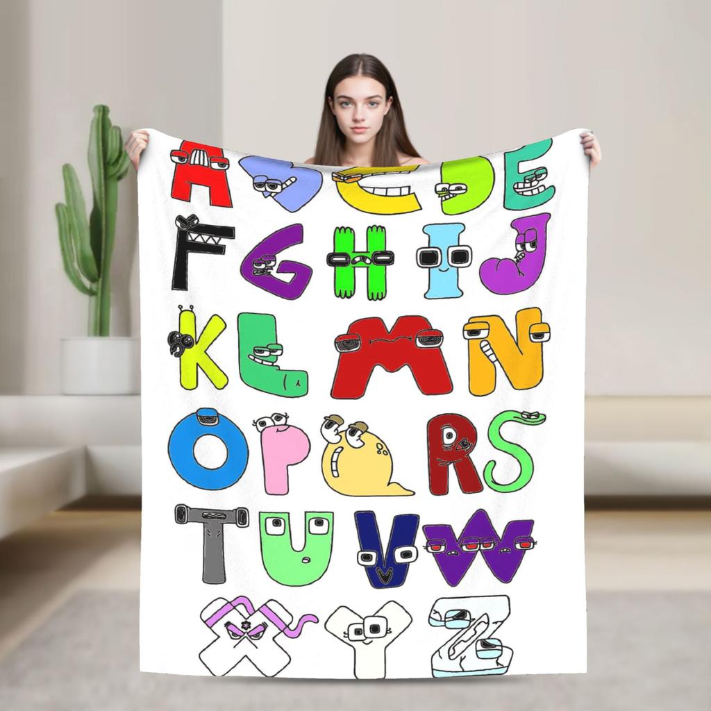 Alphabet Lore English Cartoon Fashion Blankets Villain Letters Fuzzy Awesome Breathable Throw Fashion Blanket for Home Textile Decor Car