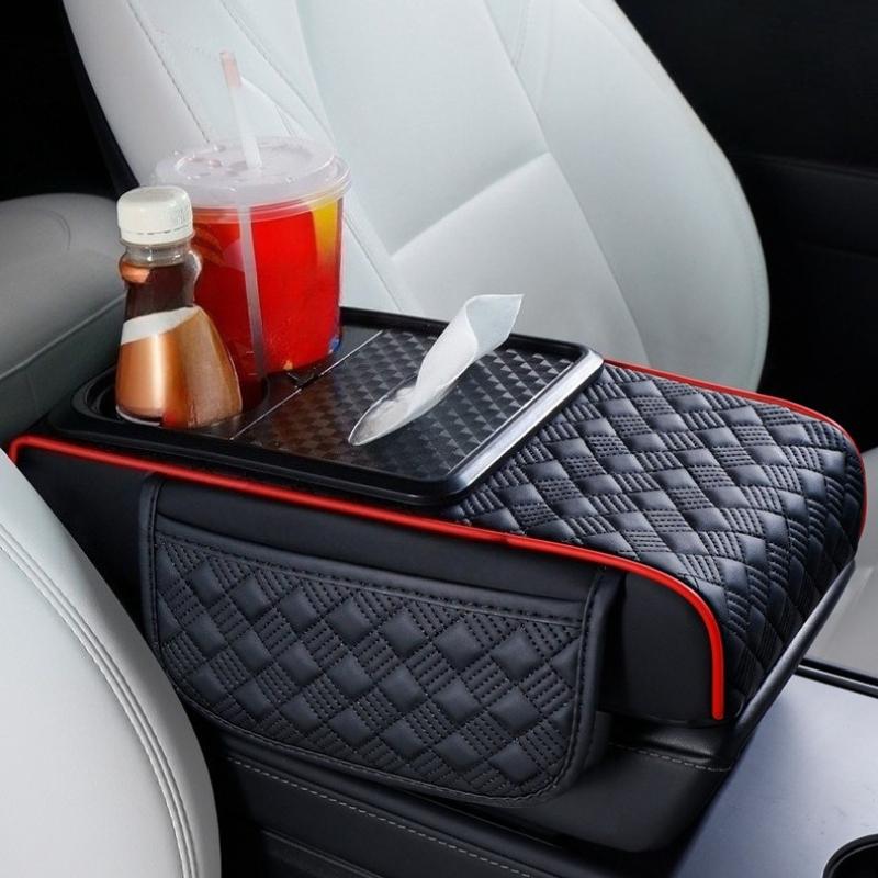 Car Armrest Cushion Cup Holde Car Interior Accessories Universal Auto Center Console Armrest Pillow Arm Rest Cover Memory Foam