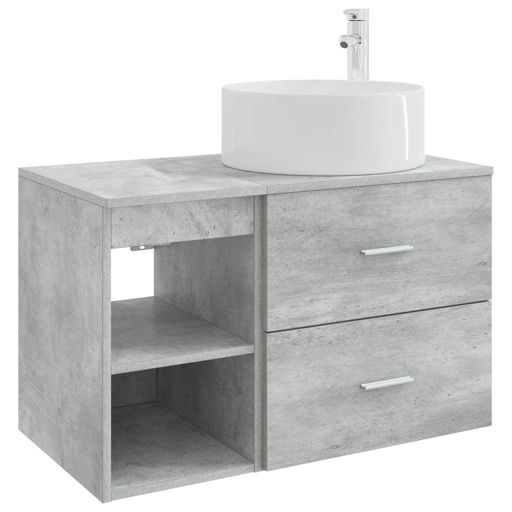 Bathroom Furniture Set 2 Pcs Concrete Grey Particleboard