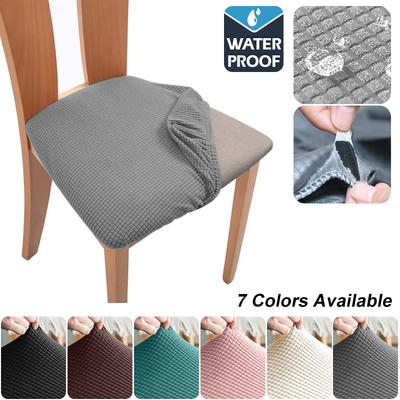 Real Waterproof Chair Seat Cover Stretch Dining Room Seat Covers Chair Cheap Washable Jacquard Chair Covers For Home Decor 1 PC