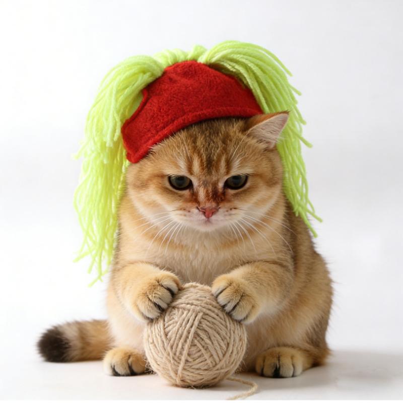 Fun Pet Dog Cat Leaky Ear Yarn Cap Rock Roll Funny Pet Decoration Headgear Pet Supplies Party Costume Apparel Accessories