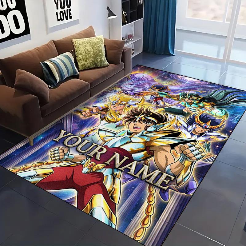 Name Custom Anime Saint seiya Carpet Rug for Living Room Bedroom Home Sofa Decoration,Kids play Non-slip Floor Mat