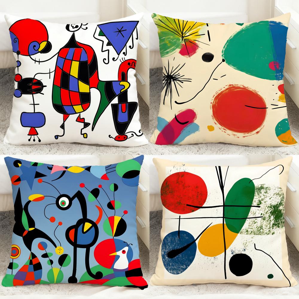 Classic Painter Joan Miro Cushion Cover Comfortable Reversible Pillow Cover Ideal for Car Sofa Bedroom Beyond