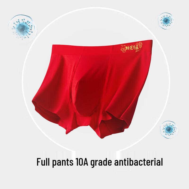 Jianjiang Men's Modal Antibacterial Seamless Boxer Briefs 3-Pack