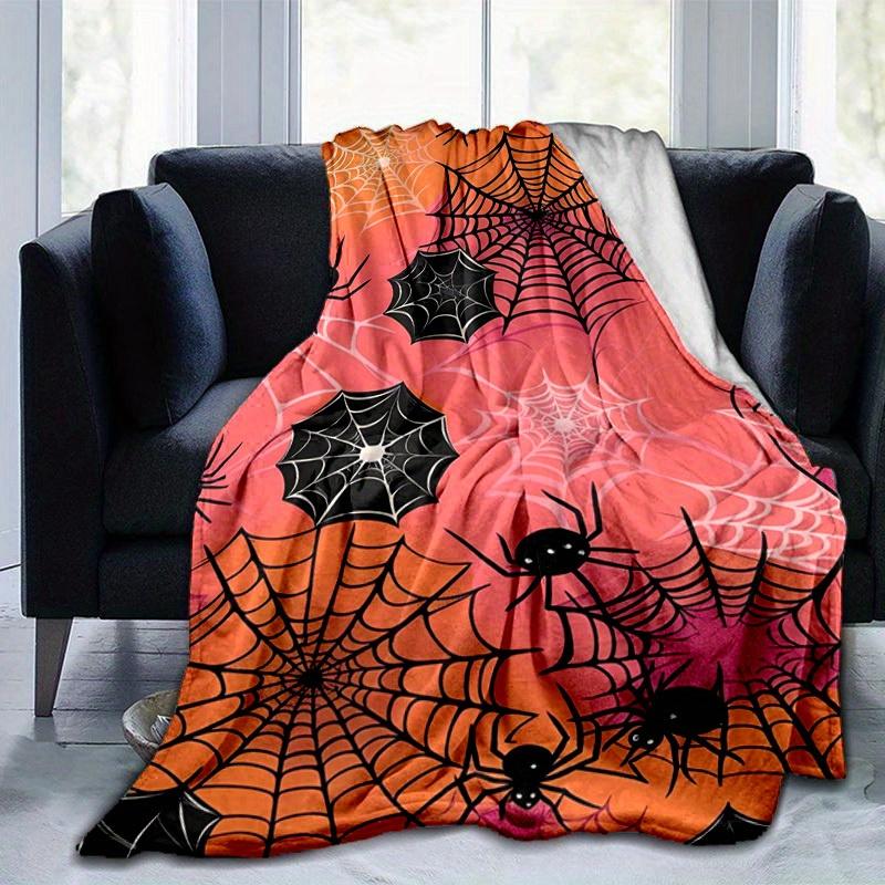 1pc. Halloween Spider Web Pattern Blanket - Perfect for Home Decor, Office Use, Outdoor Activities, Gift Idea,