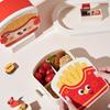 Leak-Proof Cartoon Bento Box with Creative French Fries, Fried Chicken, and Rice – Microwaveable Lunch Box for Students and Office Workers