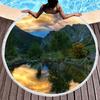 Round Beach Towel,Beautiful Landscape Printing Polyester Sand Resistant Beach Blanket,Absorbent Quick Dry Pool Towel Picnic Mat