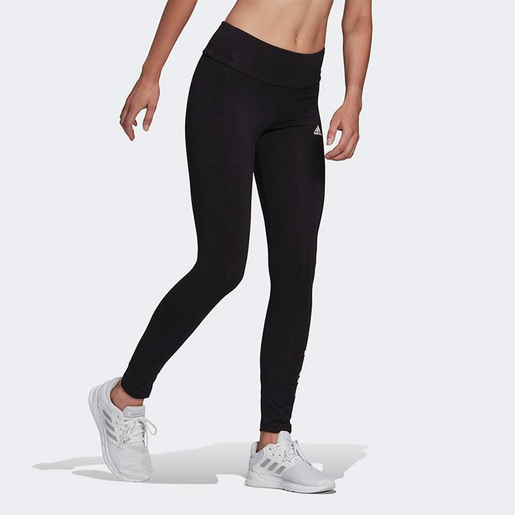 Adidas Linear Logo Print Tights Women Bottoms Black GL0633