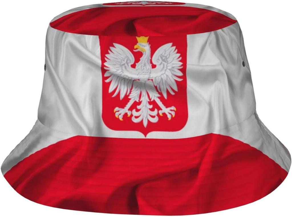 Sombrero de Cubo Bandera de Polonia Vintage para Mujeres Hombres Unisex Gorra de Sol Plegable para Exteriores Sombrero de Pescador Polaco Ropa para la Cabeza