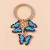 Cute Colorful Butterfly Keychains Enamel Animal Keyrings Souvenir Gift for Women Men Handbag Pendants Key Chains DIY Accessories