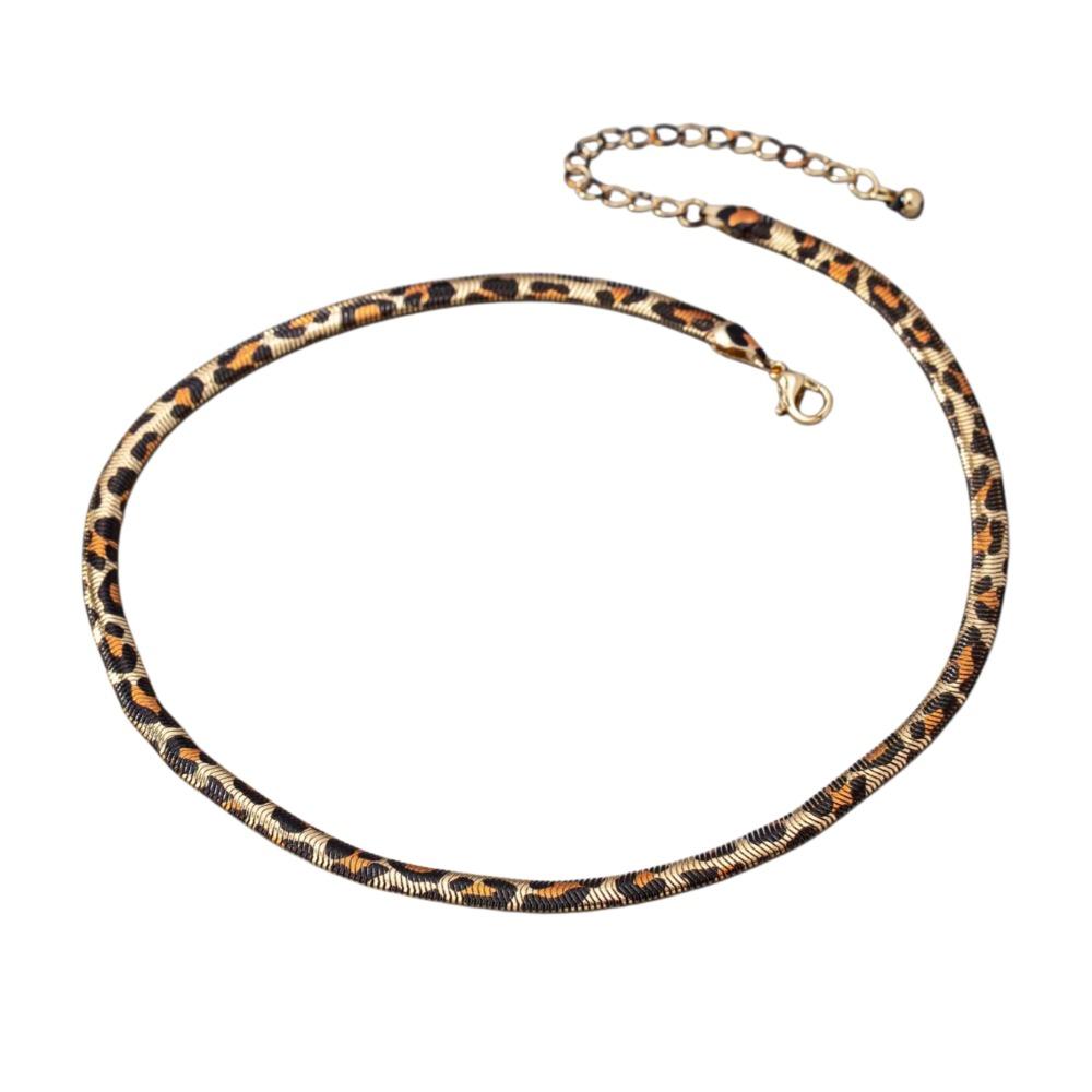 Uniquely Designed Leopard Print Snake Chain Versatile Women's Snake Bone Chain Summer