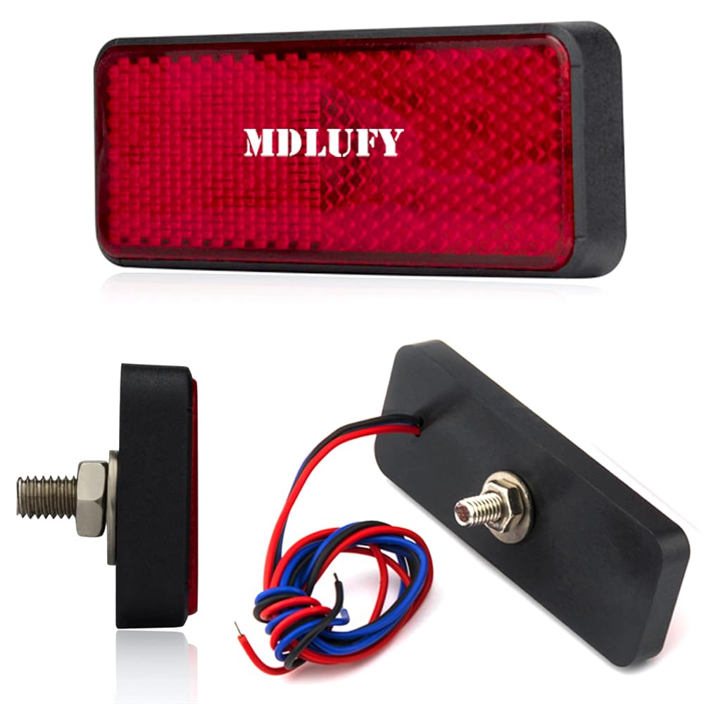 MDLUFY Reflector LED Reflector, 12 V, Small, Brake LED Turn Signal, Interlockable, Side Marker,