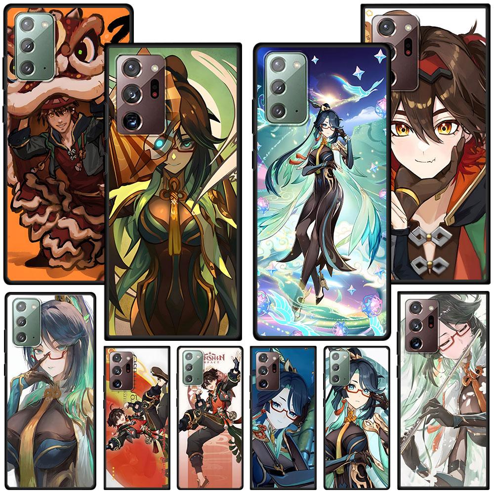 

Чехол Xianyun Gaming Genshin Impact для Samsung Galaxy Note 20 Ultra 8 10 Lite 9, чехол для телефона из ТПУ Note 10 Plus, черный мягкий корпус