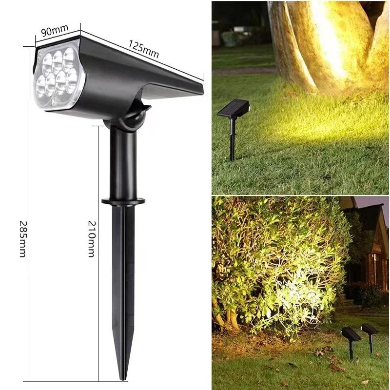 Solar 7 LED Spotlight Outdoor Lighting, Adjustable IP65 Waterproof Solar Landscape Wall Light for Garden Yard Pathway 1-4Pcs