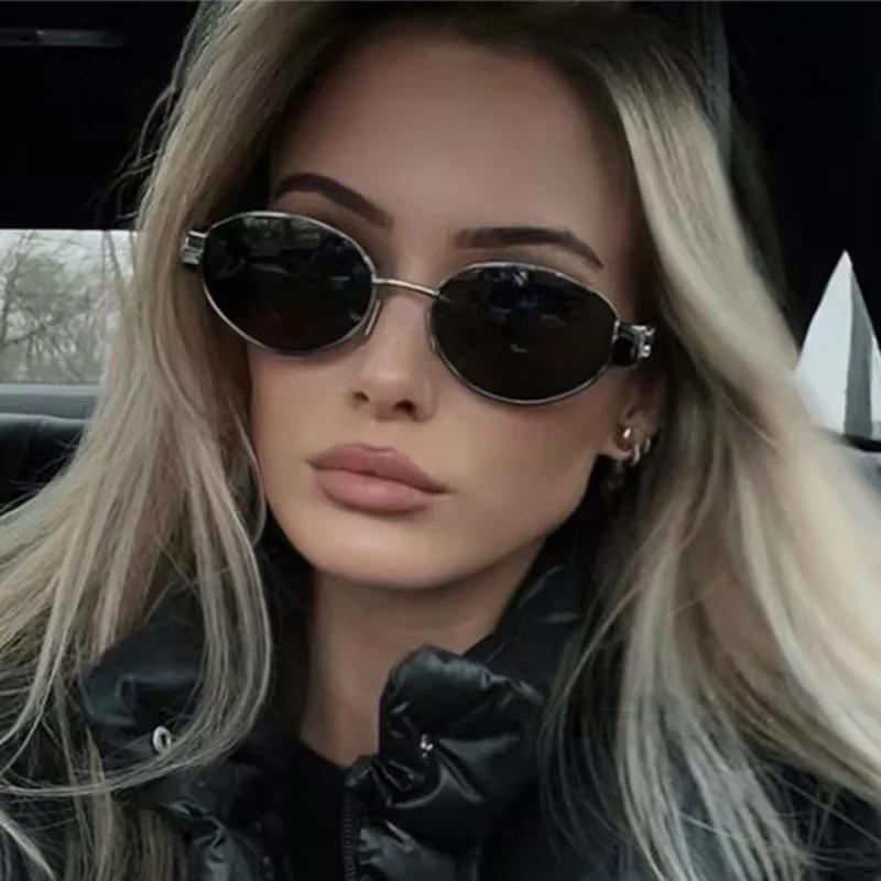 Sunglasses Advanced Metal Sunglasses Fashion Oval Glasses Brand Designer Vintage Sun Glasses High Quantity