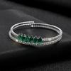 Zircon Double Open Bracelet, Adjustable Fashion Crystal Bracelet Bridal Rhinestone Jewelry for Women