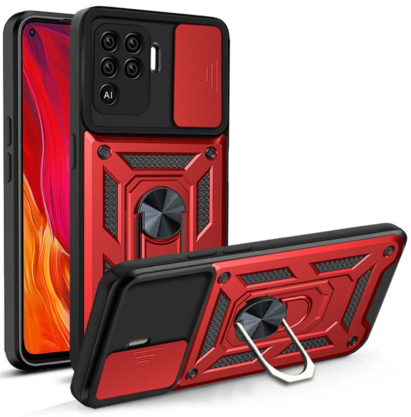 Nárazuvzdorné pouzdro Armor pro OPPO A94 4G A93 F17 F19 Pro Magnetický držák do auta Kryt s kroužkem pro Reno 4 5 Lite Fotoaparát Ochranný plášť