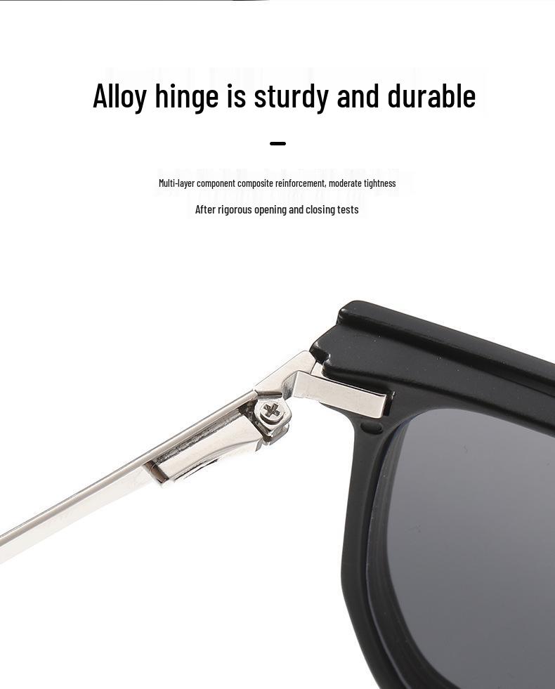 Occhiali da Sole Magnetici Polarizzati Clip-On per Miopia - Protezione UV, Montatura Quadrata, Visione Notturna, Unisex