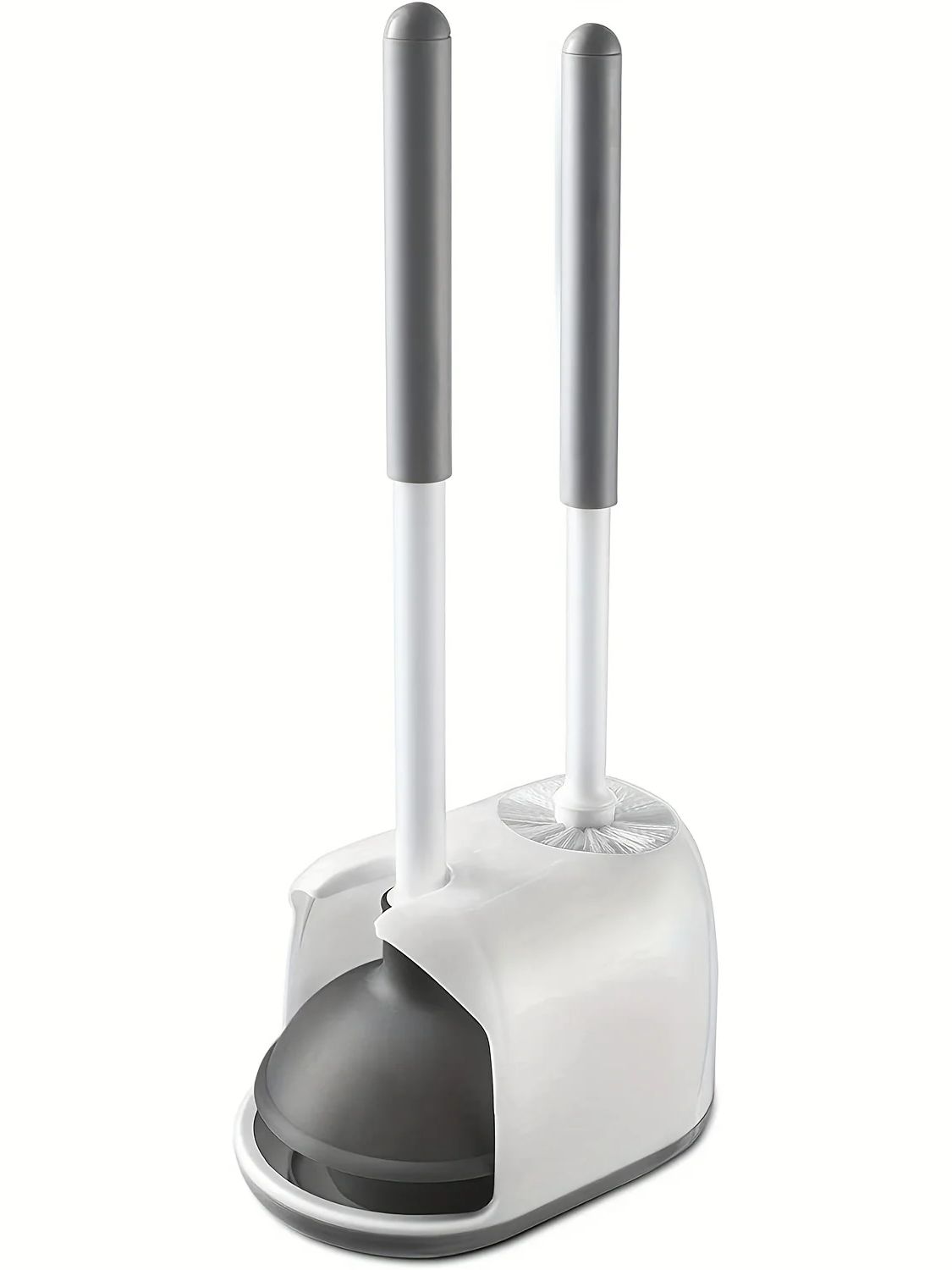 

Вантуз и щетка для унитаза, набор из 2 в 1 щеток для унитаза с держателем, набор инструментов для уборки ванной комнаты с подставкой-кедди (Ничуть белый