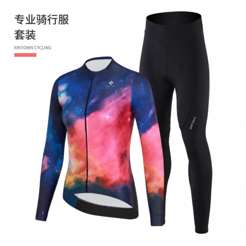 Mens Cycling Jersey Long Sleeve Quick-Dry Breathable Performance Top Road Bike