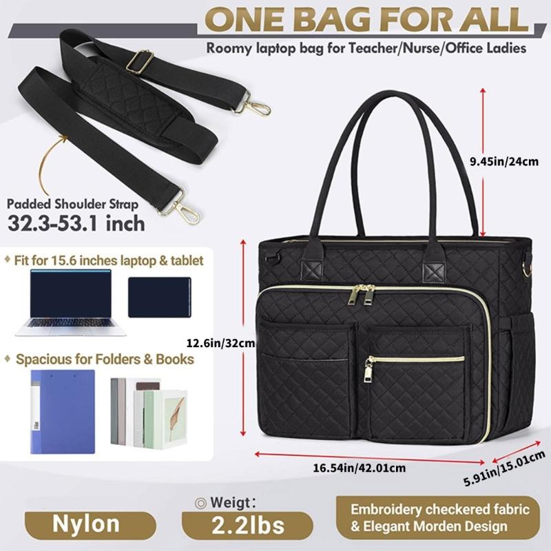 Teacher Toted Bag Work Laptop Bag with Cup Holder,Nurse Bag Professional Briefcases Business Computer Purses Handbag