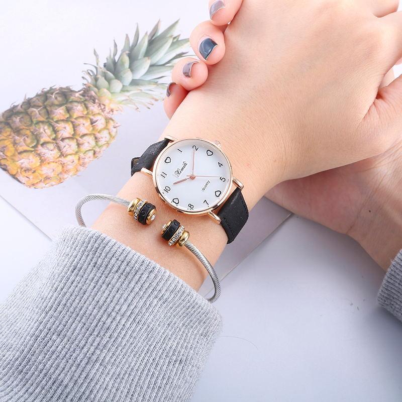 Tide Small Fresh Versatile Soft Sister College Style Fashion Love Dial Wrist Watch Student Female, Direct Supply