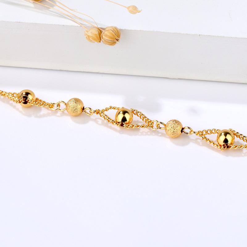 Sand Bead Couple Bracelet Delicate Glossy Round Bead Bracelet Valentine's Day Gift Frosted Round Bracelet