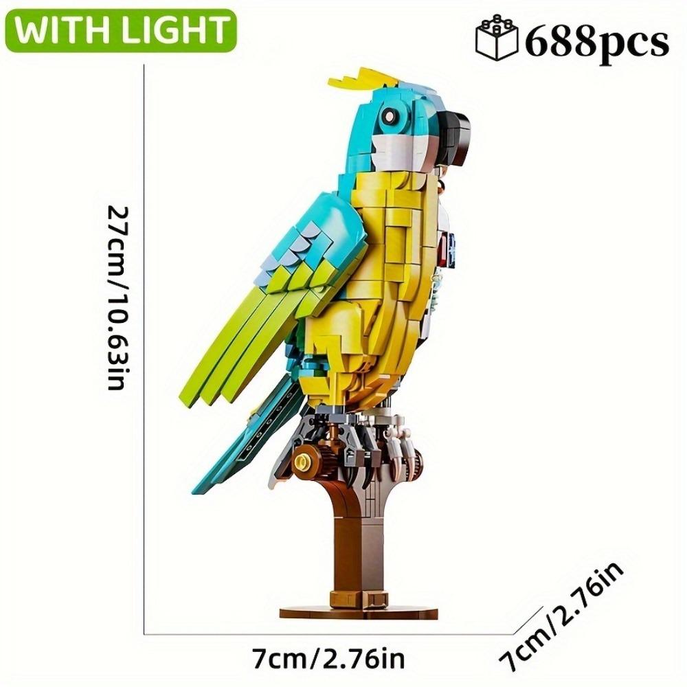 Creative Mechanical Sharks, Parrots and Mantises Building Block Marine Life Model Kit with Lights for teens,Christmas or Birthday Gift for Little Ones