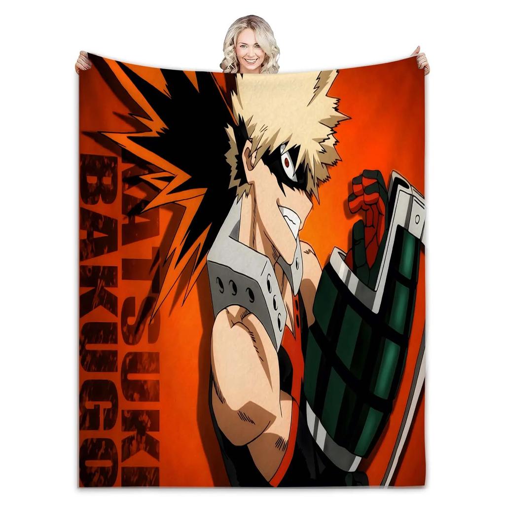 1pc Cozy Anime Huge Print Soft Blanket - Skin-Friendly, Casual, and Versatile Shawl for Sofa, Living Room, and Outdoor