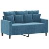 2 Piece Sofa Set with Cushions Blue Velvet