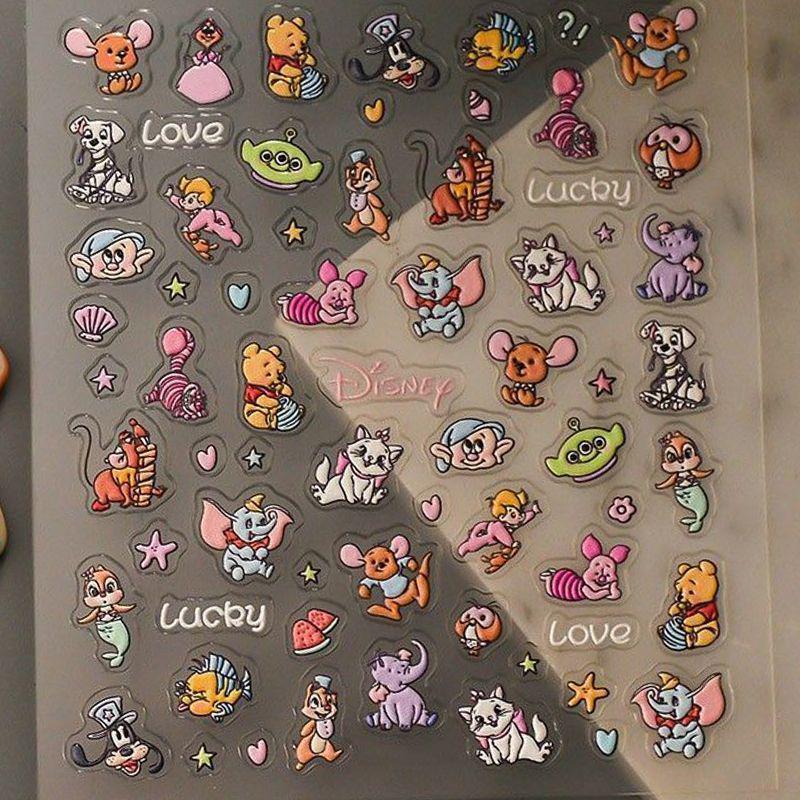 Милые наклейки для ногтей с летающим слоном и Винни-Пухом - Самоклеящиеся, водостойкие мультяшные украшения Cartoon Winnie Sticker [1 sheet]