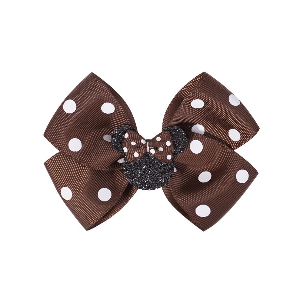 New Girl Headwear Mickey Mouse Hair Accessory Cute Girl Hair Clip Pink Polka Dot Bow Cartoon Hair Clip