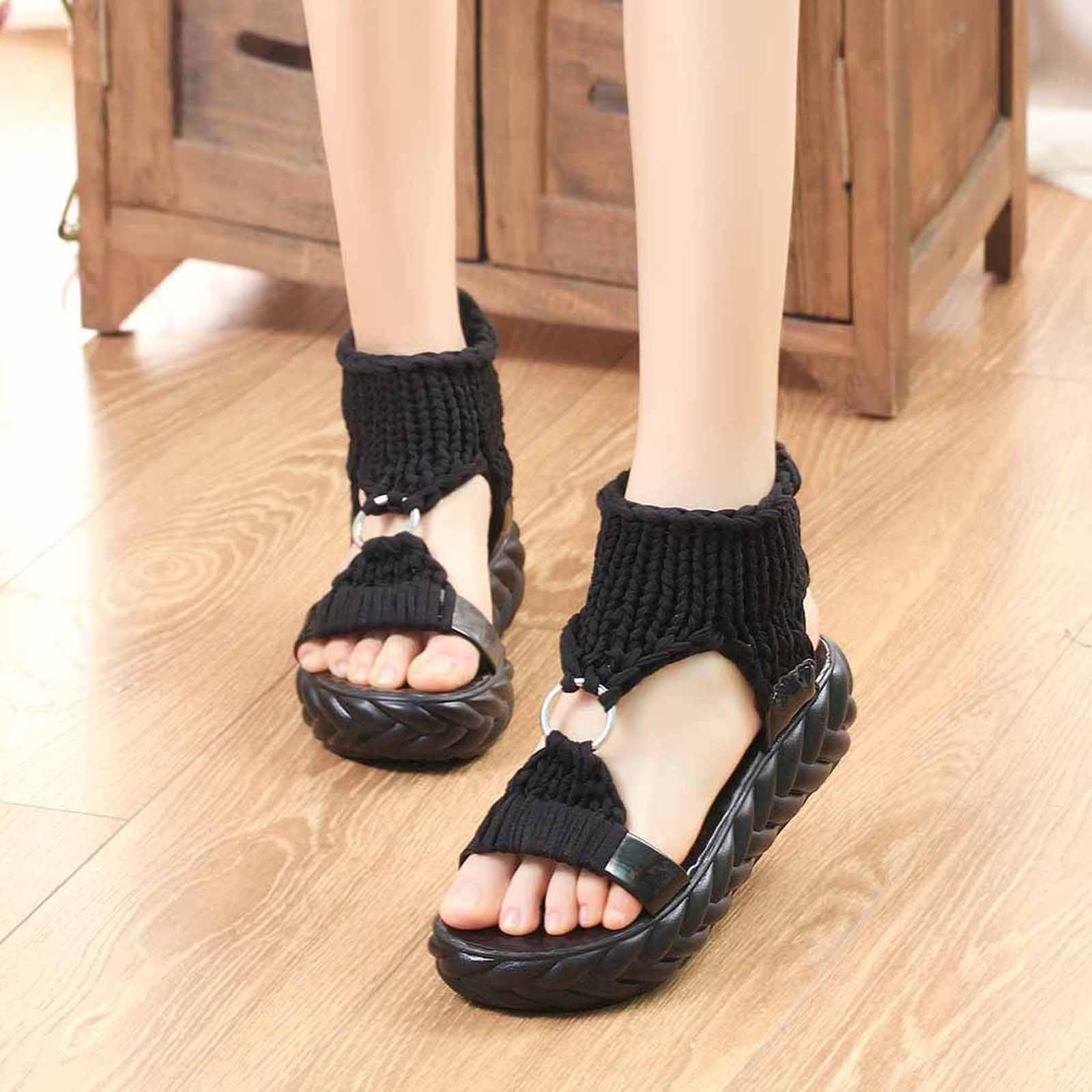 Women Ladies Summer Fashion Sandals Comfort Big Size Casual Shoes 39 чёрный 2150₽