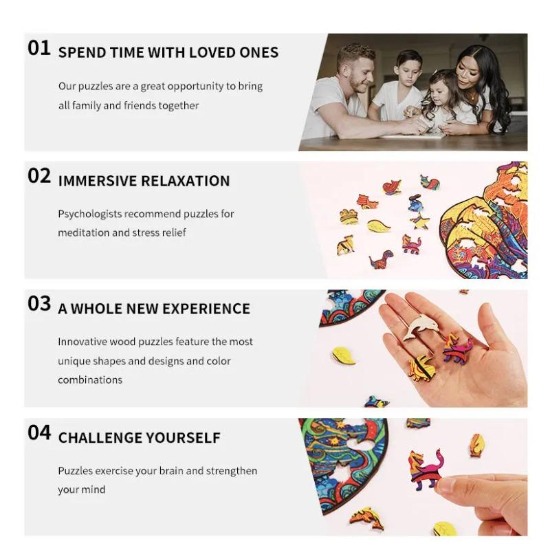 Jigsaw Wooden PuzzleI Rregular Shape Wooden Animal Puzzle Popular Animal Board Group Toys Children Adult Puzzle Game Toys