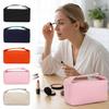 Modische Kosmetiktasche mit großem Fassungsvermögen Tragbare Hand-Kulturbeutel Leinwand Make-up-Organizer Reise