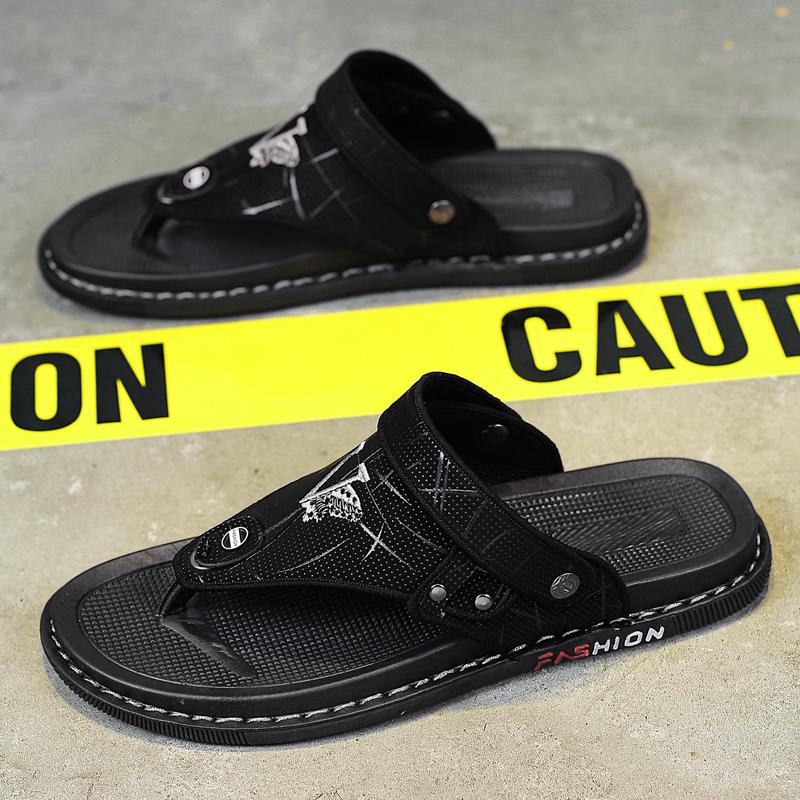 Fashion Brand Summer Men's Sandals Genuine Leather Men Slippers Gladiator Men Beach Sandals Soft Comfortable Outdoors Wading Shoes