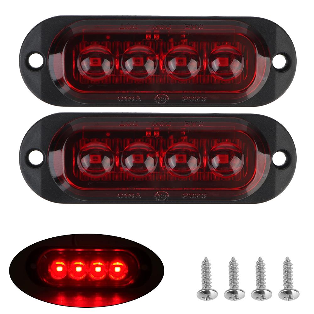 Universal DC 12V 24V Car Truck Trailer Beacon Lamp LED Side Light 4LED Waterproof Warning Light Marker Light