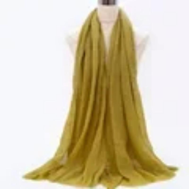 Muslim Cotton Crinkle Hijabs for Women Soft Islamic Headscarf Shawl Wrap for Ladies Breathable Lightweight Khimar Head Cover