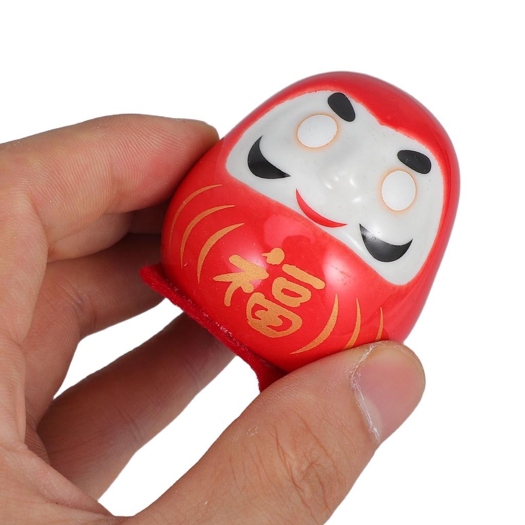 Mini Japanese Ceramic Statue for Tabletop Decoration Traditional Asian Aesthetic Good Luck Symbol for Business Home