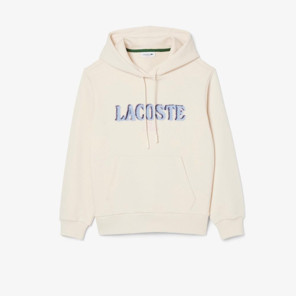Lacoste Women's Fluffy Lettering Hooded Sweatshirt SF5243-55NXFJ